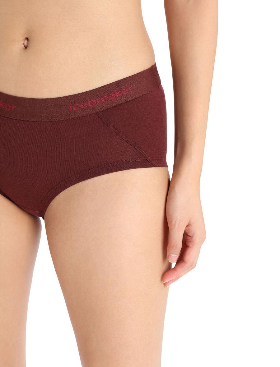 Espresso Icebreaker Merino Sprite Hot Pants Women's Underwear | AU 1706MQZA